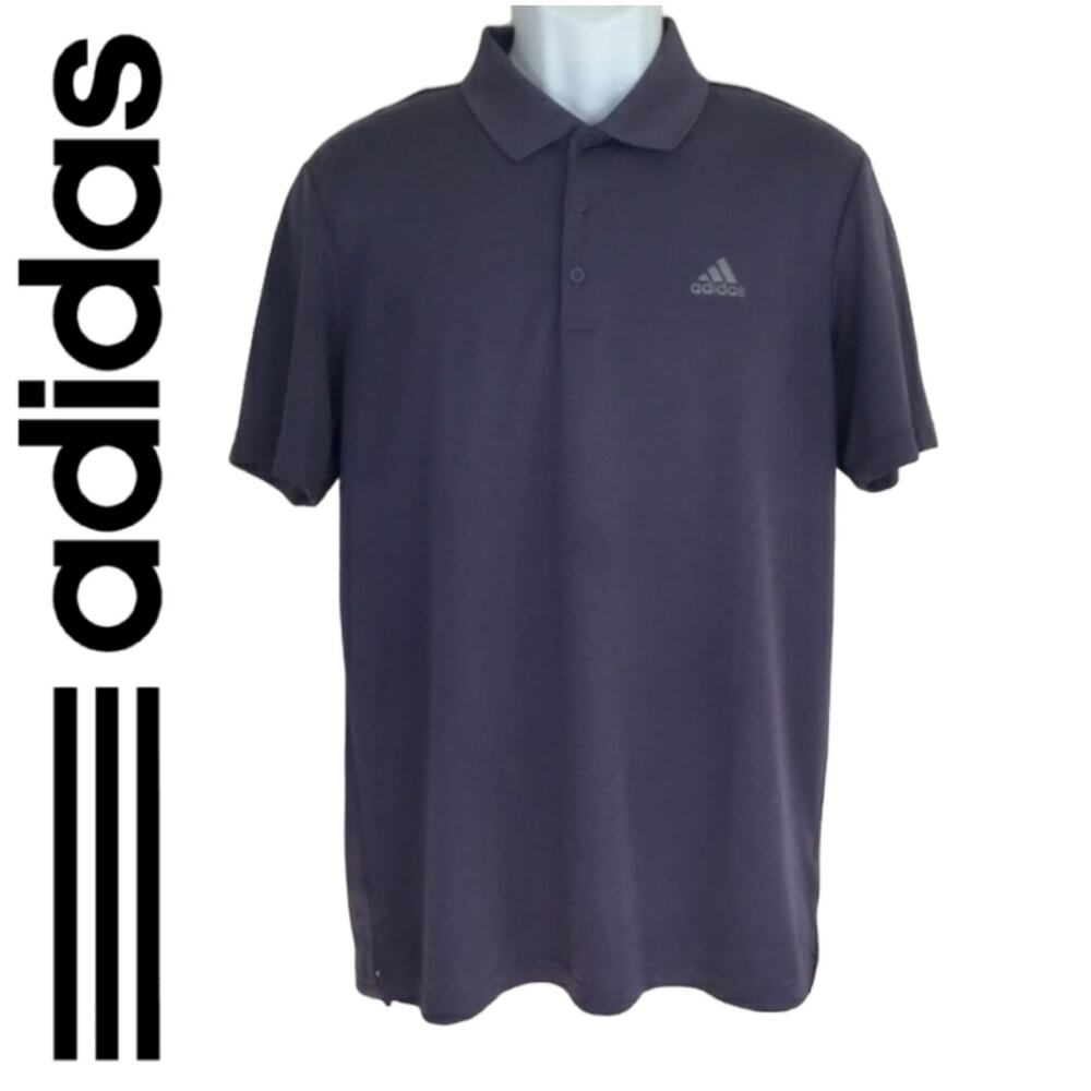 Adidas Golf Polo Shirt Purple Gray Medium